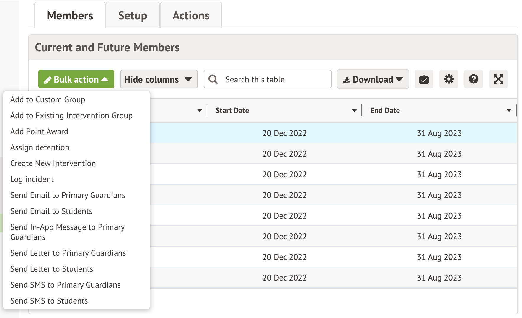 Create and use Custom Groups – Arbor Help Centre