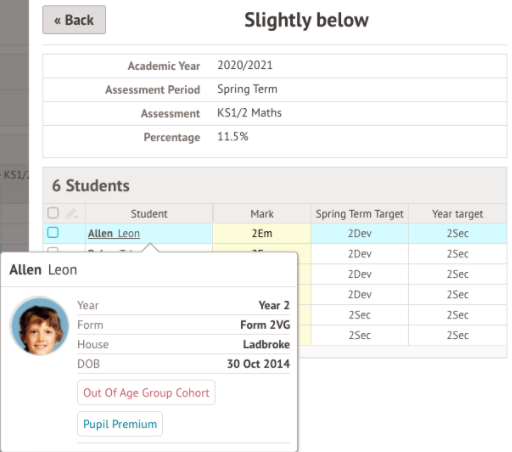 Our built-in summative assessment analysis options for Primaries ...