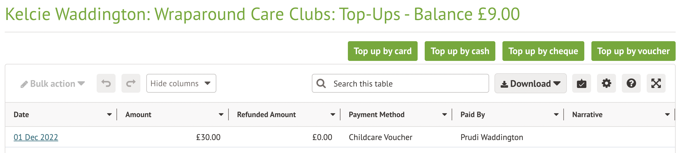Making and managing payments for Wraparound Care using vouchers Arbor Help Centre